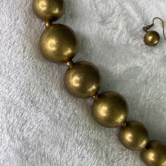 Bronze pearls / marbles spherical necklace - Picture 4 of 8